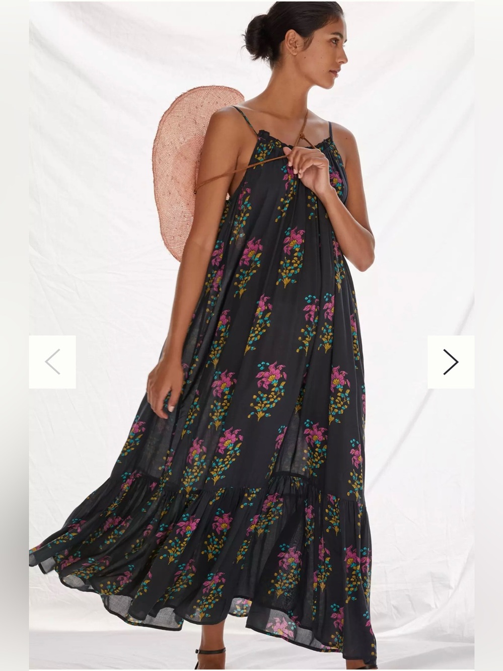 Anthropologie Maxi Dress or Cover-up  Floral Beachy Lounge Sz L-XL Modal Flowy
